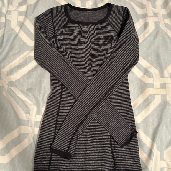 lululemon athletica Black and Gray Striped Sweater - Picture 1 of 2